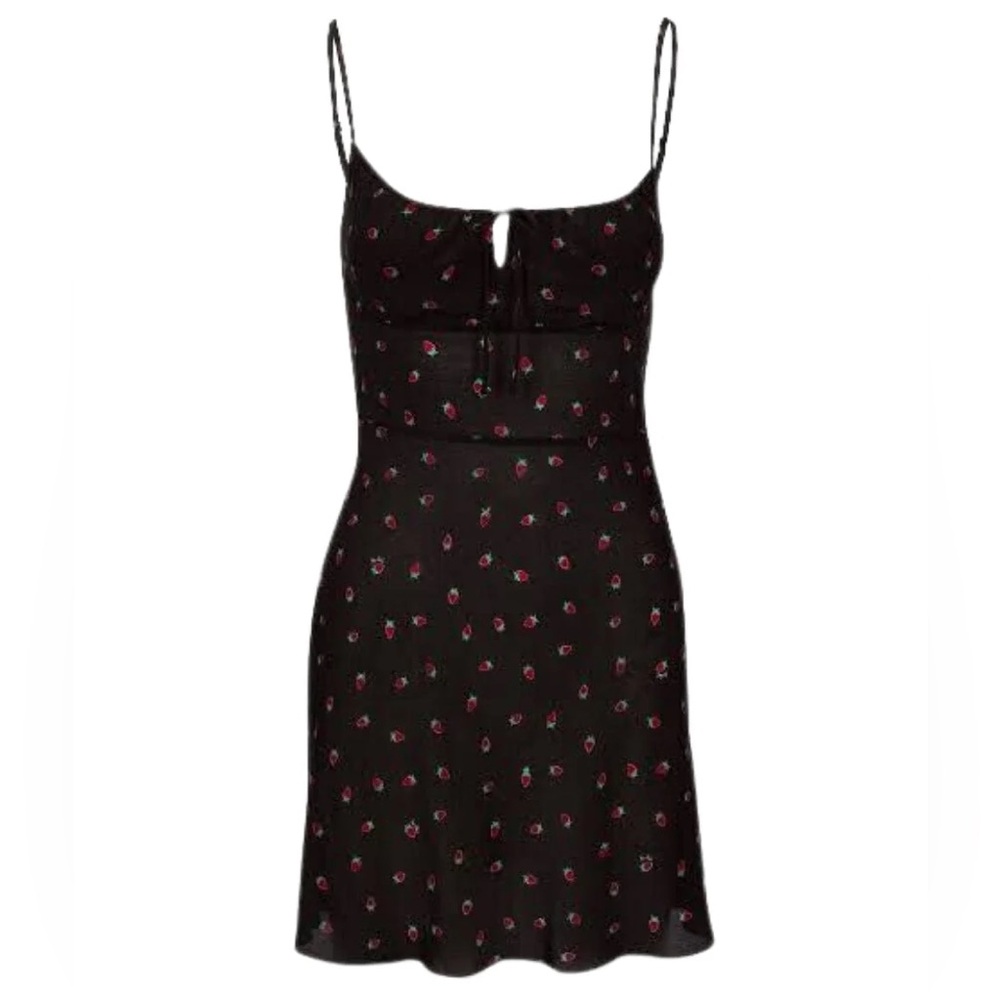 Realisation Par Inez Large, Black Strawberry Mini Dress